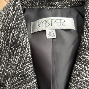 Kasper Black and White Textured Blazer